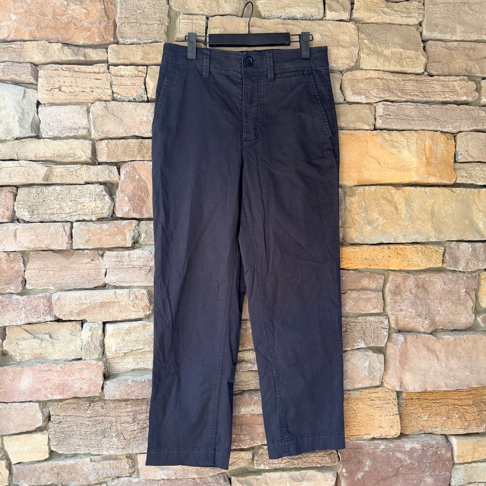 Everlane 2 Dark Gray/Black Flat Front Straight Leg Classic Crop Chino Trouser